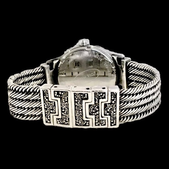 LOIS HILL Round Face Watch Sterling Silver Band Pink Face - Picture 3 of 16